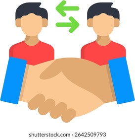 Mutual Respect Icon Flat Vector Illustration