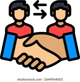Mutual Respect Icon Lineal Color Vector Illustration