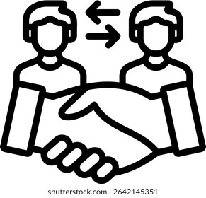 Mutual Respect Icon Outline Vector Illustration