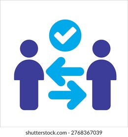 mutual respect icon. simple colored vector