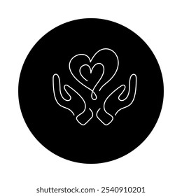 Mutual Respect Icon – Two Hands in Heart Shape, Representing Respect, Trust, and Collaboration