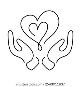 Mutual Respect Icon – Two Hands in Heart Shape, Representing Respect, Trust, and Collaboration