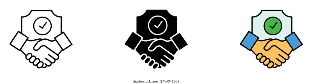 Vector de icono de respeto mutuo. Acuerdo, confianza y éxito en la colaboración empresarial. Ilustración vectorial.
