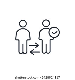 Icono de respeto mutuo. vector.Trazo editable.signo de estilo lineal para el uso de diseño web,logo.Ilustración de símbolo.