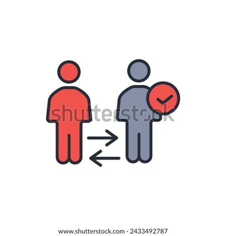 Mutual respect icon. vector.Editable stroke.linear style sign for use web design,logo.Symbol illustration.