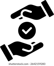Mutual Support Icon Glyph Vector Illustration
