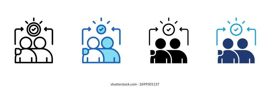 Mutual Support Icon Multi Style Vector Illustration