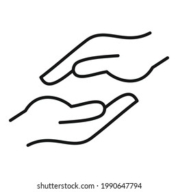 Mutual support icon. Outline Mutual support vector icon for web design isolated on white background