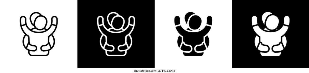Sistema de Asistencia mutua línea n estilo de icono de glifo en blanco y fondo