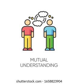 Mutual Understanding RGB Color Icon. Psychological Connection, Strong Interpersonal Bond, Friendship Symbol. Friends Communication, Empathy And Sympathy. Isolated Vector Illustration