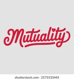 Mutuality script text typography valentine vector  transparent background