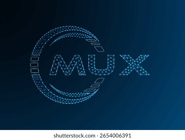 Projeto de vetor de logotipo de letra poli baixa MUX. Projeto do logotipo do poli inferior da MUX. Logotipo poli baixo.