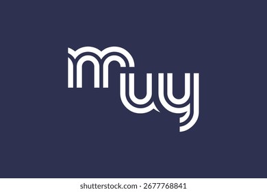 MUY Creative Unique Modern Letter Logo Design. Elegantes Monogramm-Logo-Design mit dekorativen Elementen und Typografie