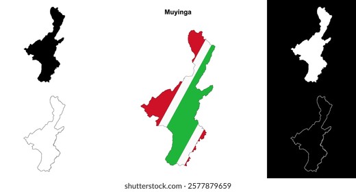 Muyinga province outline map set