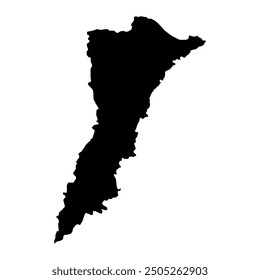 Stadtplan von Muzaffargarh, Verwaltungsbezirk von Pakistan. Vektorgrafik.