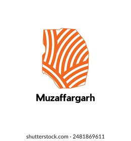 Muzaffargarh world map vector design template, graphic style isolated on white background, suitable for your company