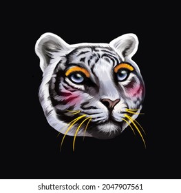 el bozal de un tigre de Bengala con pestañas brillantes