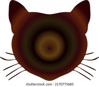 The muzzle of a cat with abstract circles of gradients. Vector file for designs.