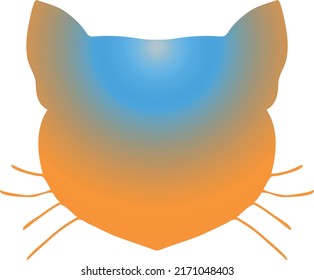 The muzzle of a cat with beautiful iridescences of color. Vector file for creating designs.