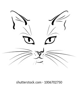 Muzzle of a cat with whisker - a vector illustration