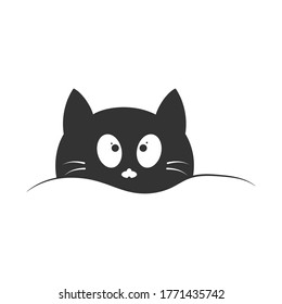 
Muzzle of a cute cat. Simple design isolated on white background for theme design
