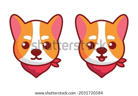 The muzzle of a cute red dog. Serious and cheerful dog