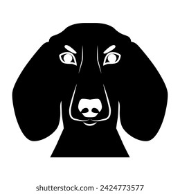 El bozal del logo de un perro dachshund