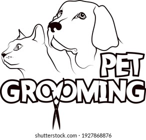 Muzzle of dog and cat silhouette haircut and grooming of pets