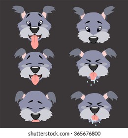 Muzzle dogs. Vector.