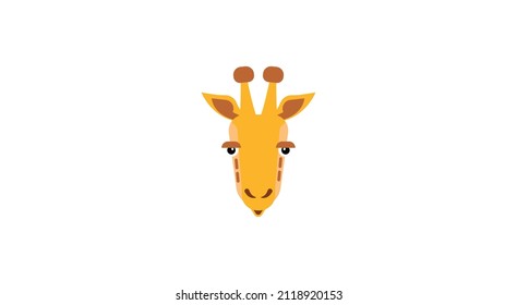 muzzle giraffe in cartoon style, is insulated on white background. easy to use.