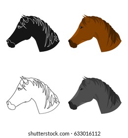 Muzzle horse icon cartoon. Singe western icon from the wild west cartoon.