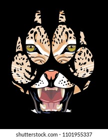muzzle of a leopard in a fingerprint