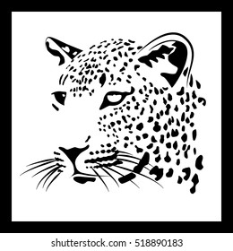 Muzzle Leopard On White Background Frame Stock Vector (Royalty Free ...