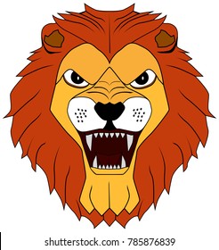 the muzzle is powerful roaring lion