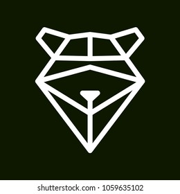 muzzle of Raccoon of geometric shapes. polygon effect. Company business sign