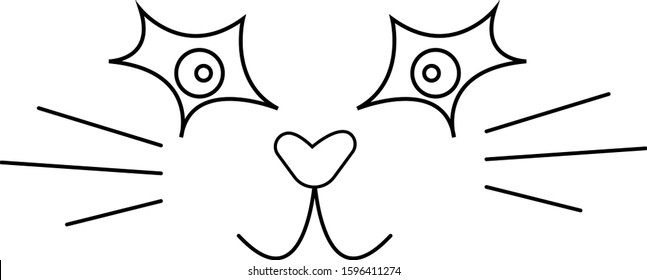 muzzle of a whiskered cat on a white background pets concept