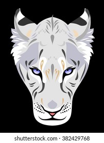Muzzle of a white lioness