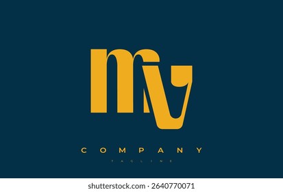 MV Abstract Geometric Logo Design. Modern and elegant logo design with simplistic typography elements, showcasing branding excellence.