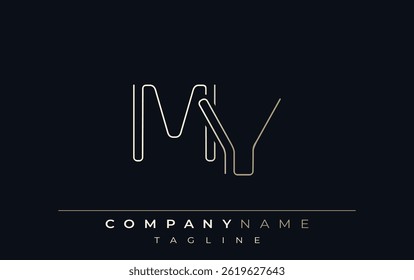MV Abstract Line Style Logo. Minimalist Design Featuring the Letters M and V Abstract Line Style