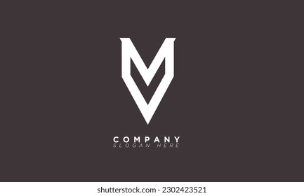 MV Alphabet letters Initials Monogram logo VM, M and V