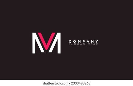 Letras de alfabeto MV Iniciales Logotipo Monograma VM, M y V