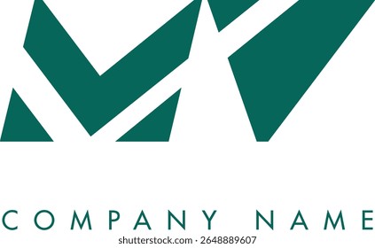 Diseño de Vector de logotipo de carta abstracta moderna creativa de MV. Utilizable para su empresa o negocio e identidad de marca.