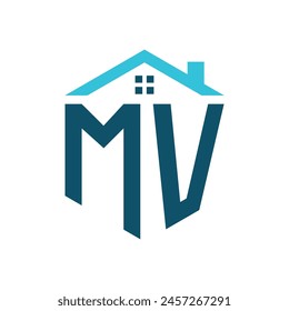 MV House Logo Design Template. Letter MV Logo for Real Estate, Construction or any House Related Business