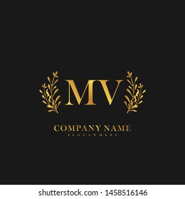 MV Initial beauty floral logo template