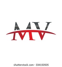 MV initial company red swoosh logo