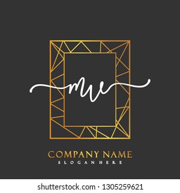 MV Initial Handwriting logo template vector