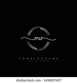 Mv Initial Handwriting Logo Template Vector Stock Vector (Royalty Free ...