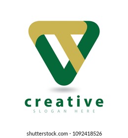 MV initial wit triangle logo vector