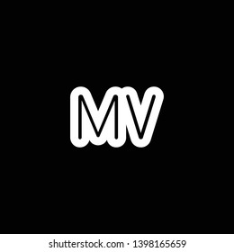 MV initials letter icon vector