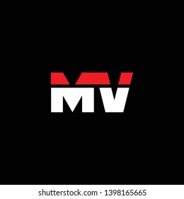 MV initials letter icon vector
